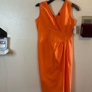 Chic Orange Midi Dress